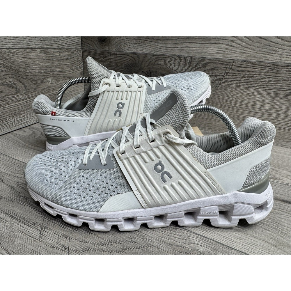 On CloudSwift Running Shoes Cloudtec Helion, Glacier / White Grey Women Size 11